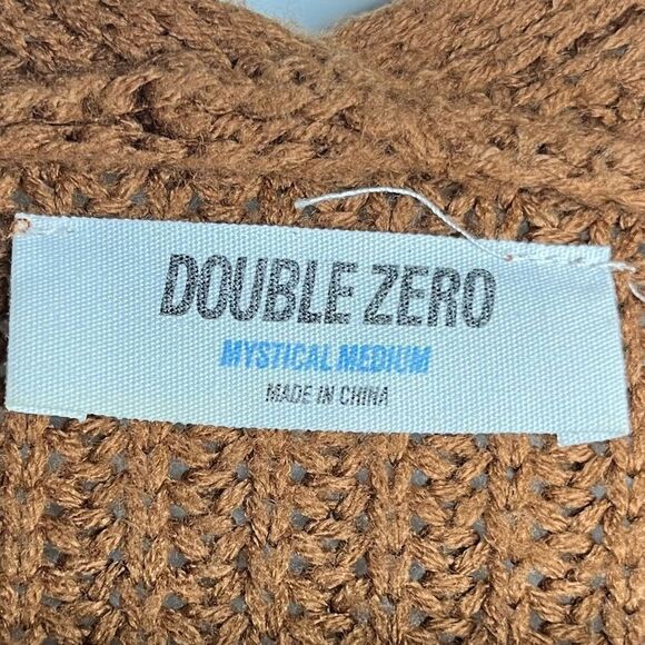 MDouble Zero Open Front Knit Cardigan Brown Size Mystical Medium - Picture 4 of 5